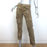 NSF Basquiat Paint-Splattered Cargo Pants Tan Size 25