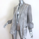Avant Toi mixed-media gray linen-blend blazer, open-front size S — pre-owned, gently worn luxury piece