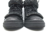 Giuseppe Zanotti Coby Crystal-Strap High Top Sneakers Black Leather Size 42