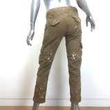 NSF Basquiat Paint-Splattered Cargo Pants Tan Size 25