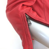 R13 Cafe Racer Cropped Biker Jacket Red Leather Size Large