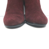 Saint Laurent Chelsea Boots Burgundy Suede Size 37 Mid-Heel Ankle Boots