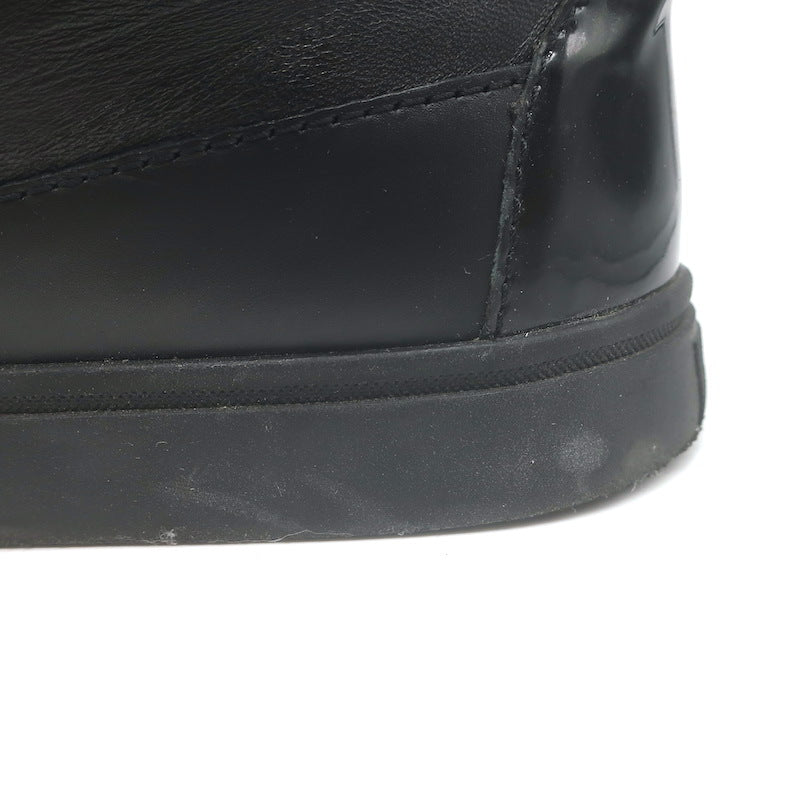 Giuseppe Zanotti Coby Crystal-Strap High Top Sneakers Black Leather Size 42