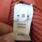 Cult Gaia Faye Lace-Up Cardigan Top Rose Ribbed Knit Size Small