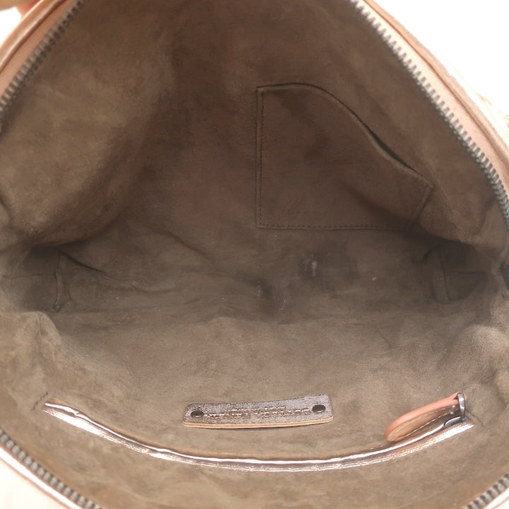 Bottega Veneta Nodini Crossbody Bag Rose Gold Metallic Intrecciato Leather