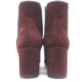 Saint Laurent Chelsea Boots Burgundy Suede Size 37 Mid-Heel Ankle Boots