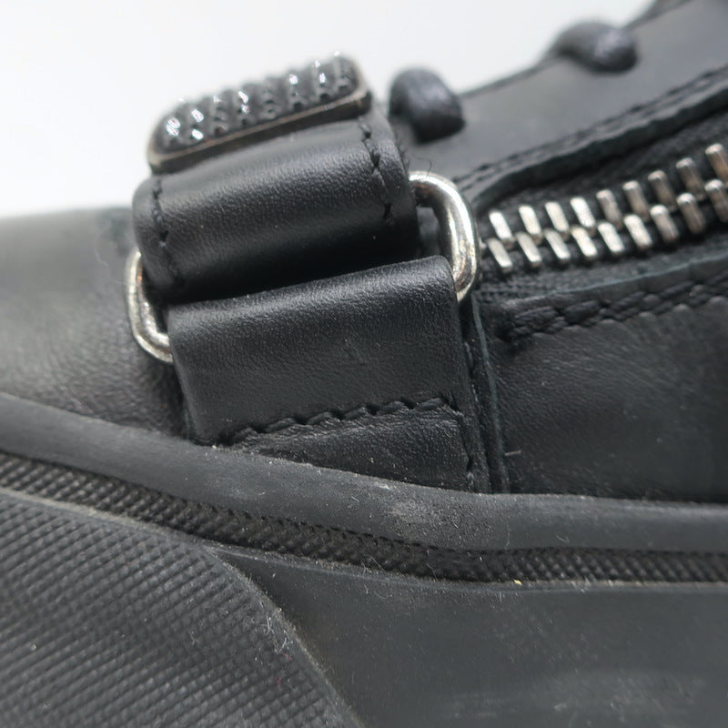 Giuseppe Zanotti Coby Crystal-Strap High Top Sneakers Black Leather Size 42