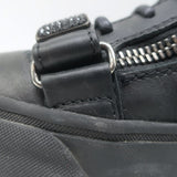 Giuseppe Zanotti Coby Crystal-Strap High Top Sneakers Black Leather Size 42