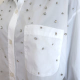 TWP Next Ex Crystal-Embellished Cropped Shirt White Size Extra Small/Small