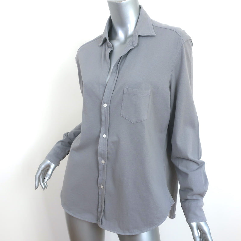 Frank &amp; Eileen Tee Lab Button Down Shirt Gray Cotton Jersey Size Small