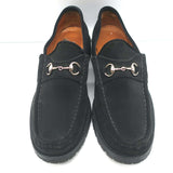 Gucci Horsebit Loafers Black Suede Size 10.5 Slip-On Flats