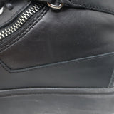 Giuseppe Zanotti Coby Crystal-Strap High Top Sneakers Black Leather Size 42