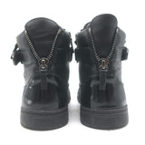 Giuseppe Zanotti Coby Crystal-Strap High Top Sneakers Black Leather Size 42