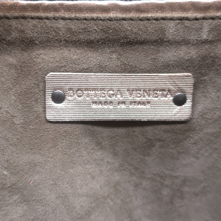 Bottega Veneta Nodini Crossbody Bag Rose Gold Metallic Intrecciato Leather