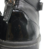 Giuseppe Zanotti Coby Crystal-Strap High Top Sneakers Black Leather Size 42