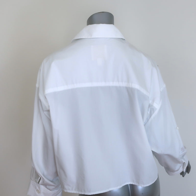 TWP Next Ex Crystal-Embellished Cropped Shirt White Size Extra Small/Small