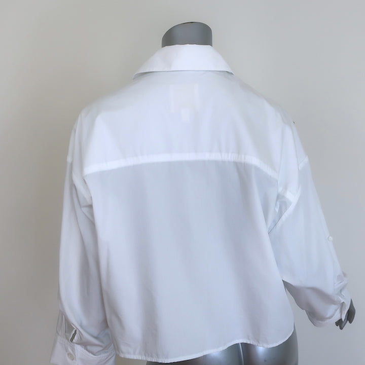 TWP Next Ex Crystal-Embellished Cropped Shirt White Size Extra Small/Small