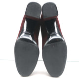 Saint Laurent Chelsea Boots Burgundy Suede Size 37 Mid-Heel Ankle Boots