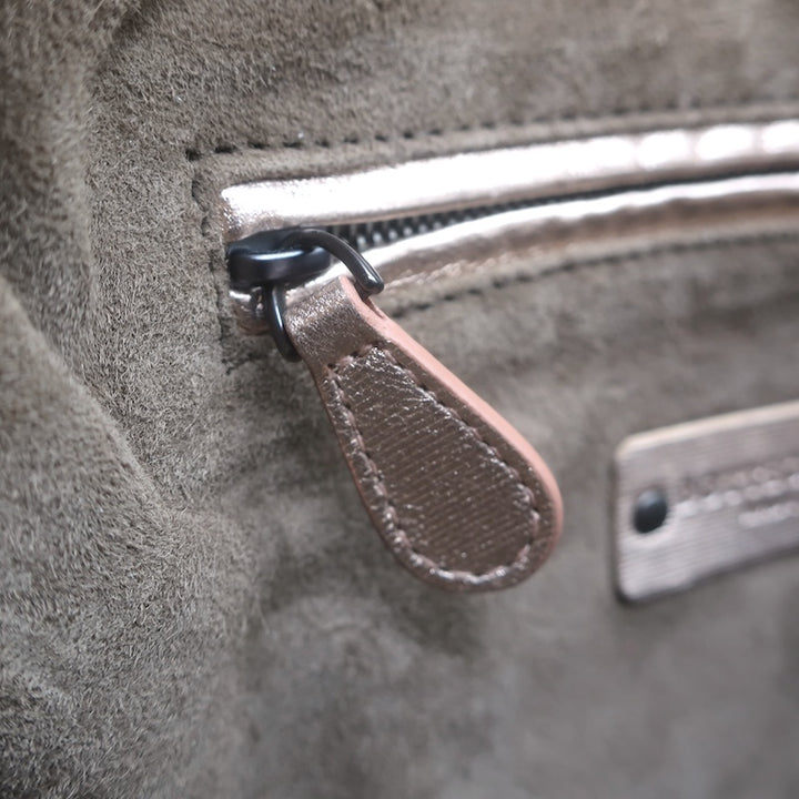 Bottega Veneta Nodini Crossbody Bag Rose Gold Metallic Intrecciato Leather