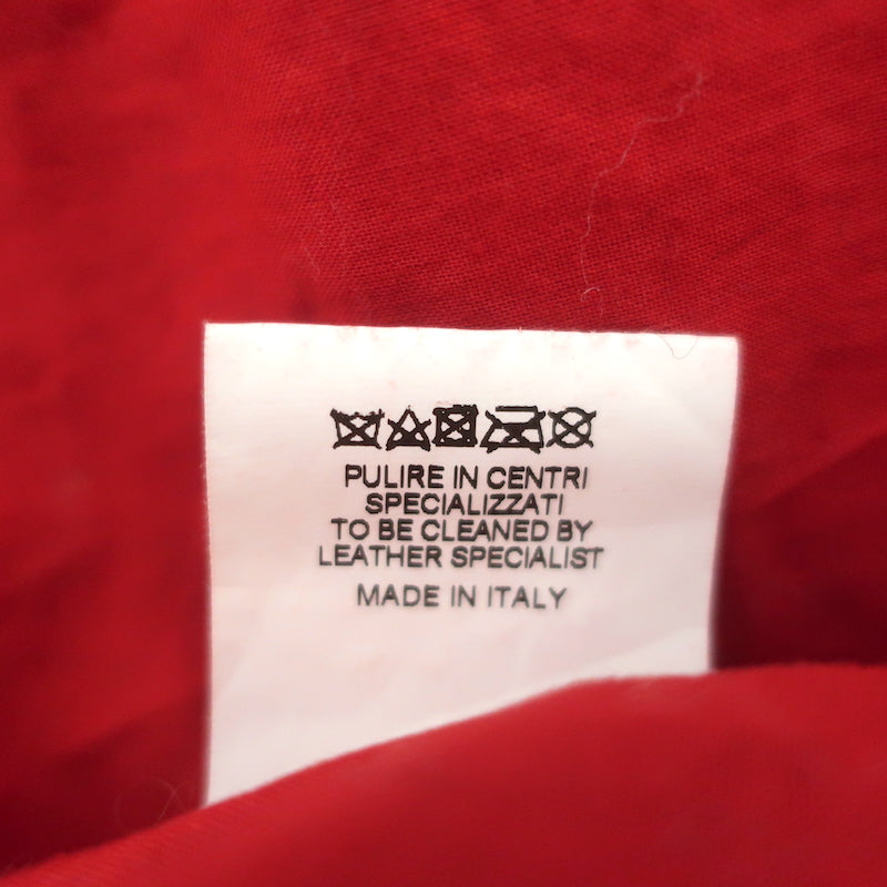 R13 Cafe Racer Cropped Biker Jacket Red Leather Size Large