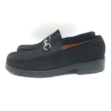 Gucci Horsebit Loafers Black Suede Size 10.5 Slip-On Flats