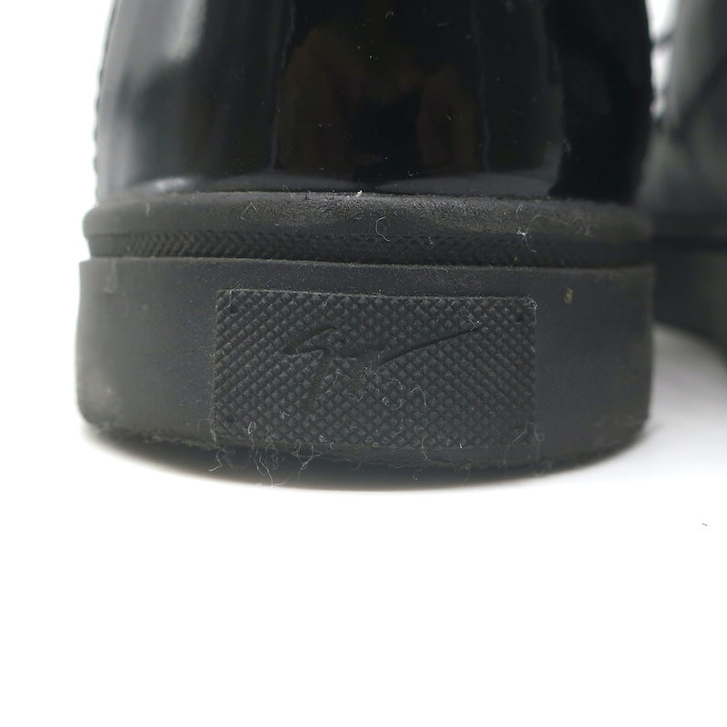 Giuseppe Zanotti Coby Crystal-Strap High Top Sneakers Black Leather Size 42
