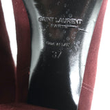 Saint Laurent Chelsea Boots Burgundy Suede Size 37 Mid-Heel Ankle Boots