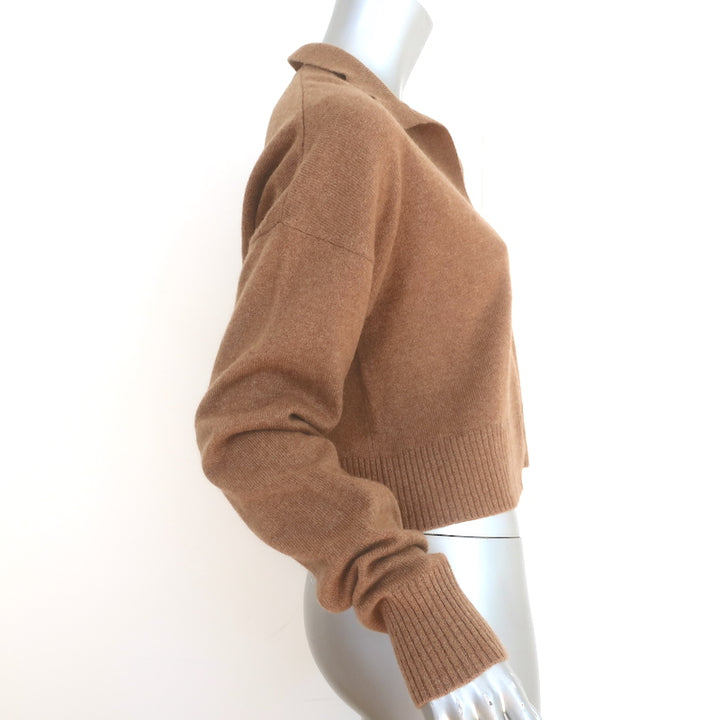 Reformation Cashmere Polo Sweater Camel Size Small