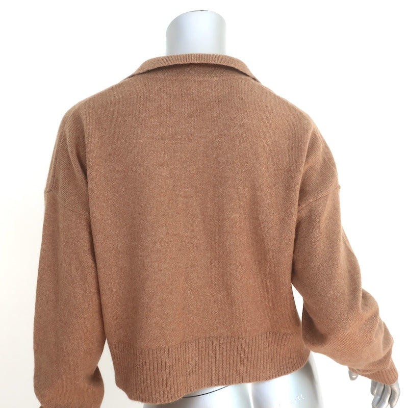Reformation Cashmere Polo Sweater Camel Size Small