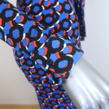Diane von Furstenberg Michele Wrap Jumpsuit Blue Loops Print Size Small NEW