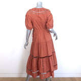 A.L.C. Maryn Tiered Midi Dress Lipstick Ladder Lace-Trim Poplin Size 6 NEW