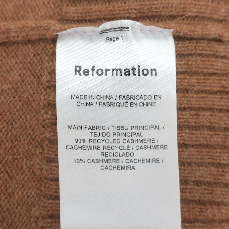 Reformation Cashmere Polo Sweater Camel Size Small