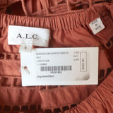 A.L.C. Maryn Tiered Midi Dress Lipstick Ladder Lace-Trim Poplin Size 6 NEW