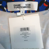 Diane von Furstenberg Michele Wrap Jumpsuit Blue Loops Print Size Small NEW