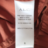 A.L.C. Maryn Tiered Midi Dress Lipstick Ladder Lace-Trim Poplin Size 6 NEW