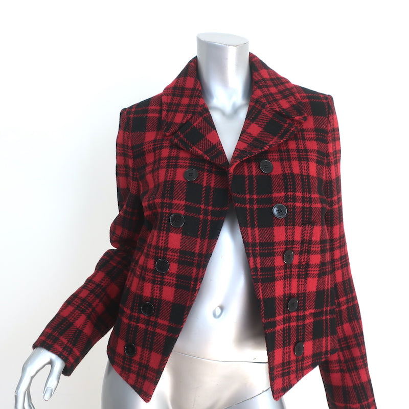 Preowned 1968 Courrèges Pink & White Checked Double-breasted