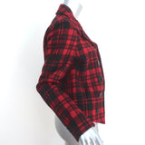 Saint Laurent Plaid Double Breasted Jacket Red/Black Wool Size 42