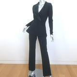 Chiara Boni Sera Tuxedo Jumpsuit Black Satin-Collar Stretch Scuba Size 8 NEW