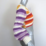 FARM Rio Sunset Stripe Crochet Crisscross Sweater Multicolor Size Extra Small