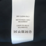 FRAME deep V ruffle-collar navy puff-sleeve blouse, pre-owned and authenticated, gently worn luxury designer piece, size S