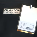 Chiara Boni Sera Tuxedo Jumpsuit Black Satin-Collar Stretch Scuba Size 8 NEW