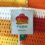 FARM Rio Sunset Stripe Crochet Crisscross Sweater Multicolor Size Extra Small