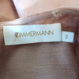 Zimmermann Dancer Frilled Mini Babydoll Dress Blush Embroidered Organza Size 3