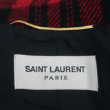 Saint Laurent Plaid Double Breasted Jacket Red/Black Wool Size 42