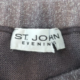 St. John Evening Beaded Tweed & Santana Knit Skirt Suit Lavender Size 6