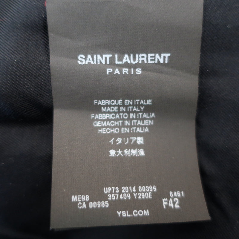 Saint Laurent Plaid Double Breasted Jacket Red/Black Wool Size 42