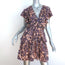 A.L.C. Viera Twist-Front Mini Dress Pink Floral Print Hammered Silk Size 4