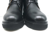 Dear Frances Park Combat Boots Black Leather Size 37 Flat Lace-Up Ankle Boots