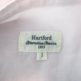 Hartford Button Down Shirt Light Pink Pinstripe Cotton Size 1 Long Sleeve Top