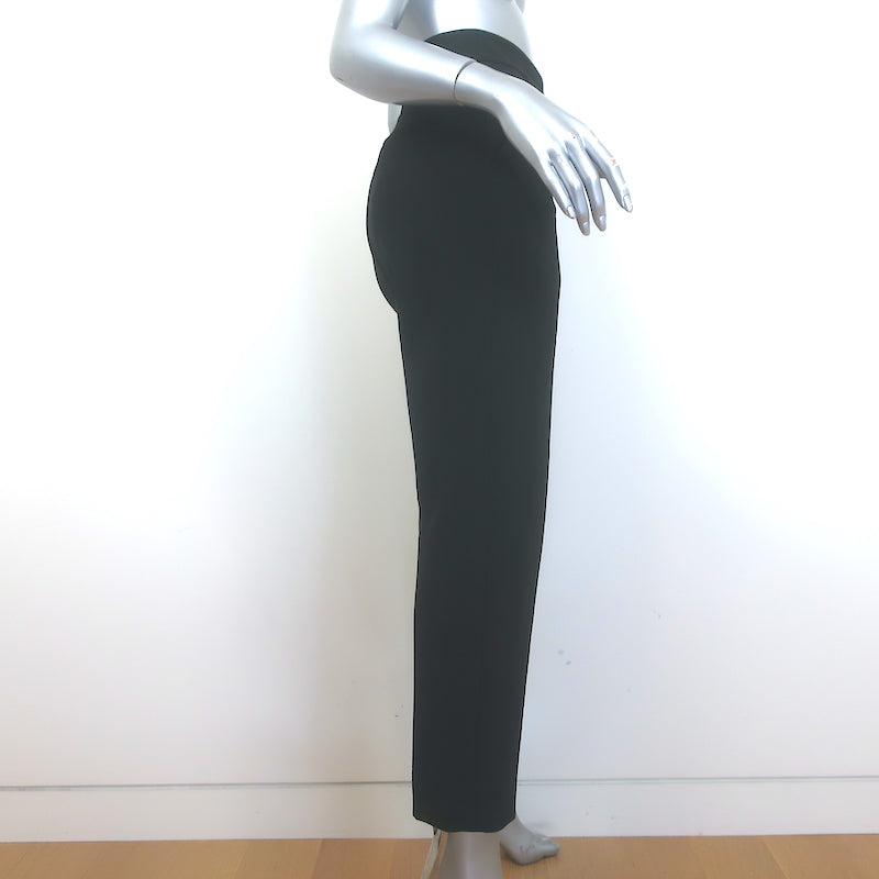 Veronica Beard Renzo Slim-Leg Cropped Pants Black/Silver Size 6